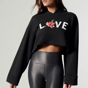 Spiritual Gangster Love Black French Terry Hoodie Large